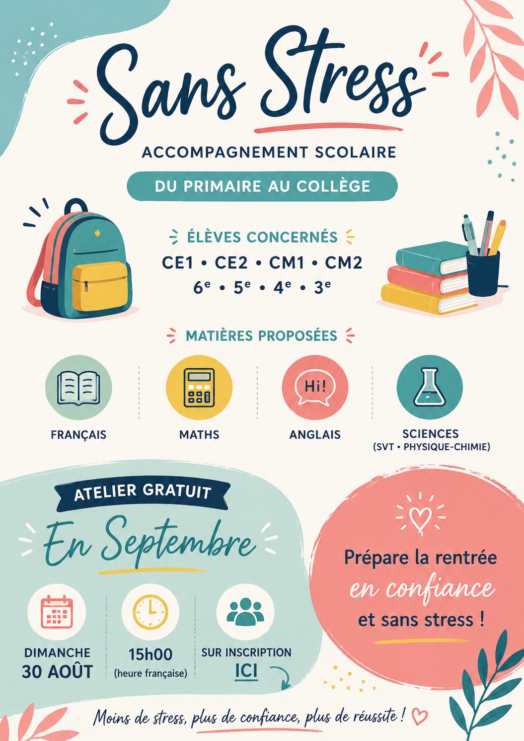 Accompagnement scolaire EN LIGNE du primaire au collège — réalisation 1 — Cours particuliers Martinique