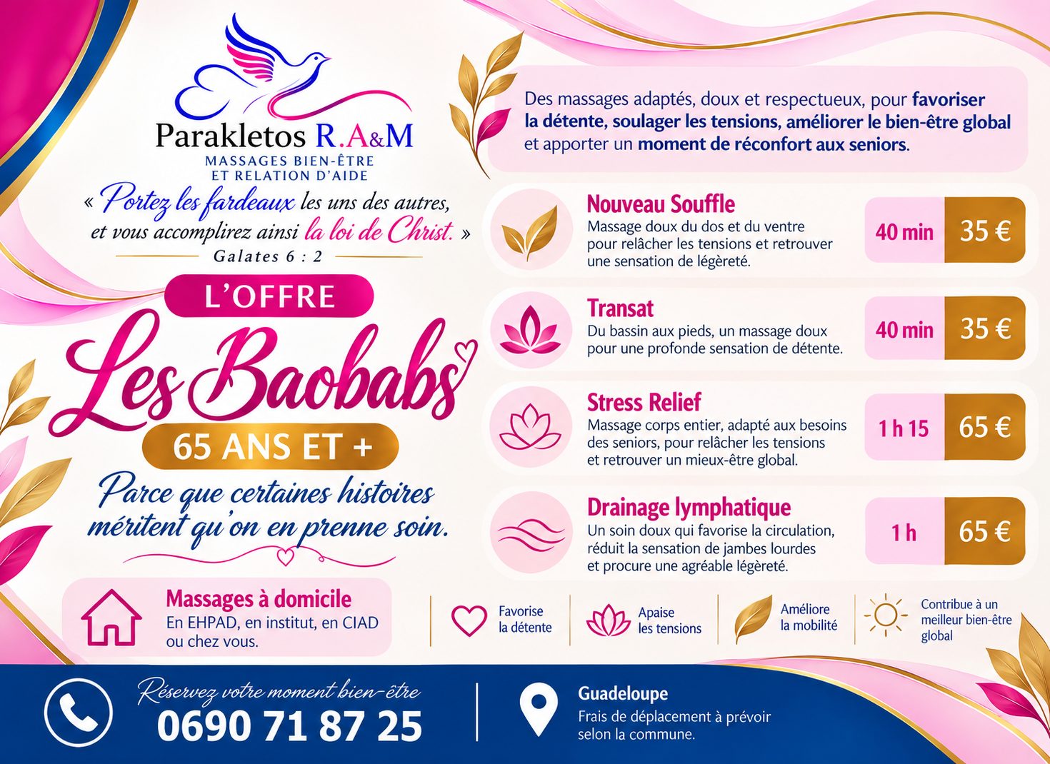Massages bien-être seniors — réalisation 1 — Beauté Guadeloupe